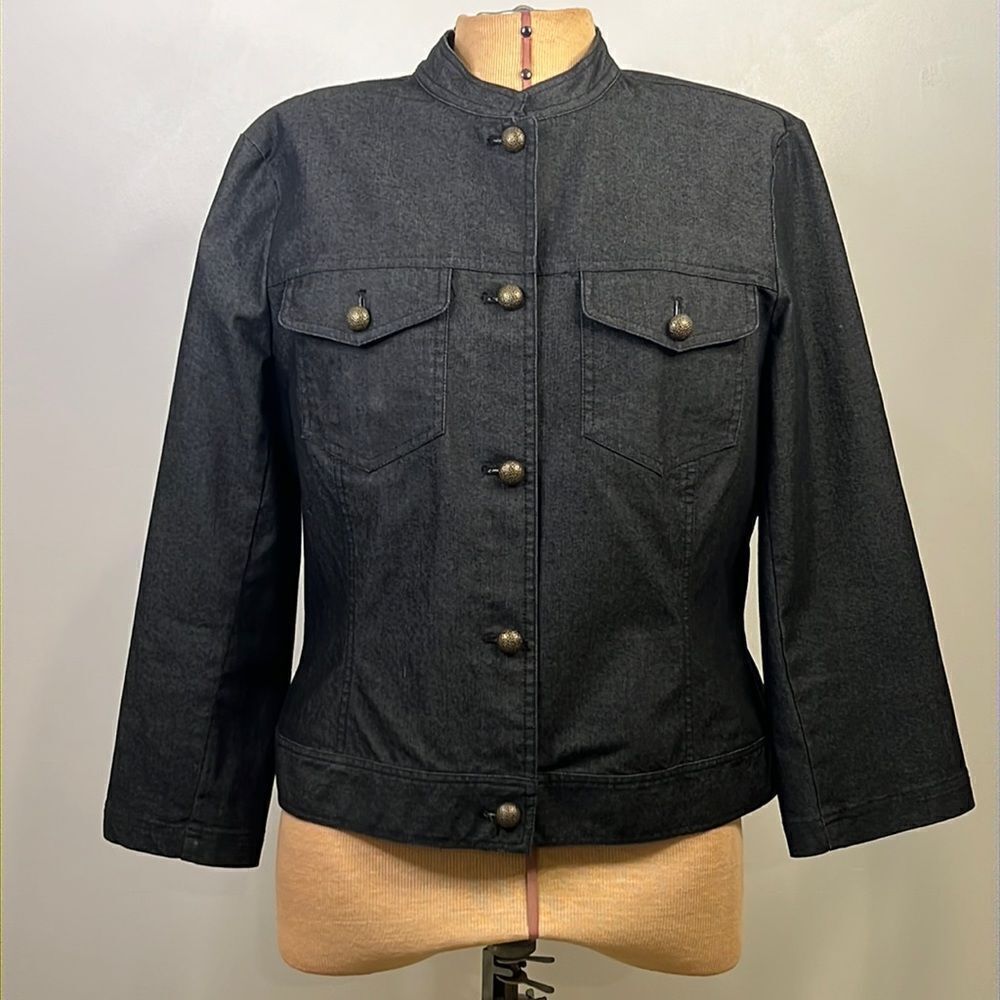 Josephine Chaus Fitted Denim Jacket - Size 10